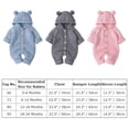 thumbnail image 5 of 1 pcs Baby Boy Girl Knitted Romper Outfits Infant Hoodie Sweater Bear Jumpsuit Overalls One-piece Bodysuit Outerwear,gray,80cm, 5 of 8