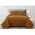 thumbnail image 2 of Chezmoi Collection Avon Diamond Geometric Solid Cotton Lightweight Quilt for All Seasons, 3-Piece Quilt Set, King, Spice Orange, 2 of 6