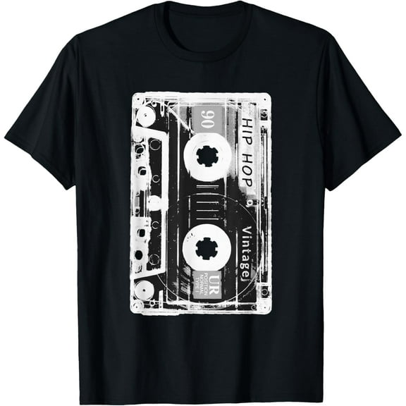 Vintage Cassette Tape Hip Hop Music 80s 90s Retro Distressed Mens T-Shirt