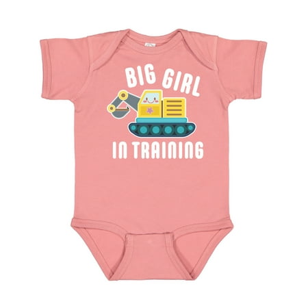 

Inktastic Big Girl in Training with Bulldozer Gift Baby Girl Bodysuit