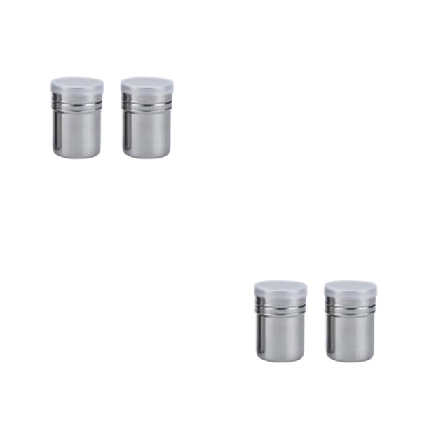 Advancent 2 unids/set pimentero de acero inoxidable con tapa de plástico-tarro de condimento práctico y duradero con tapa rociador de café pequeño5*7.5 2Conjunto