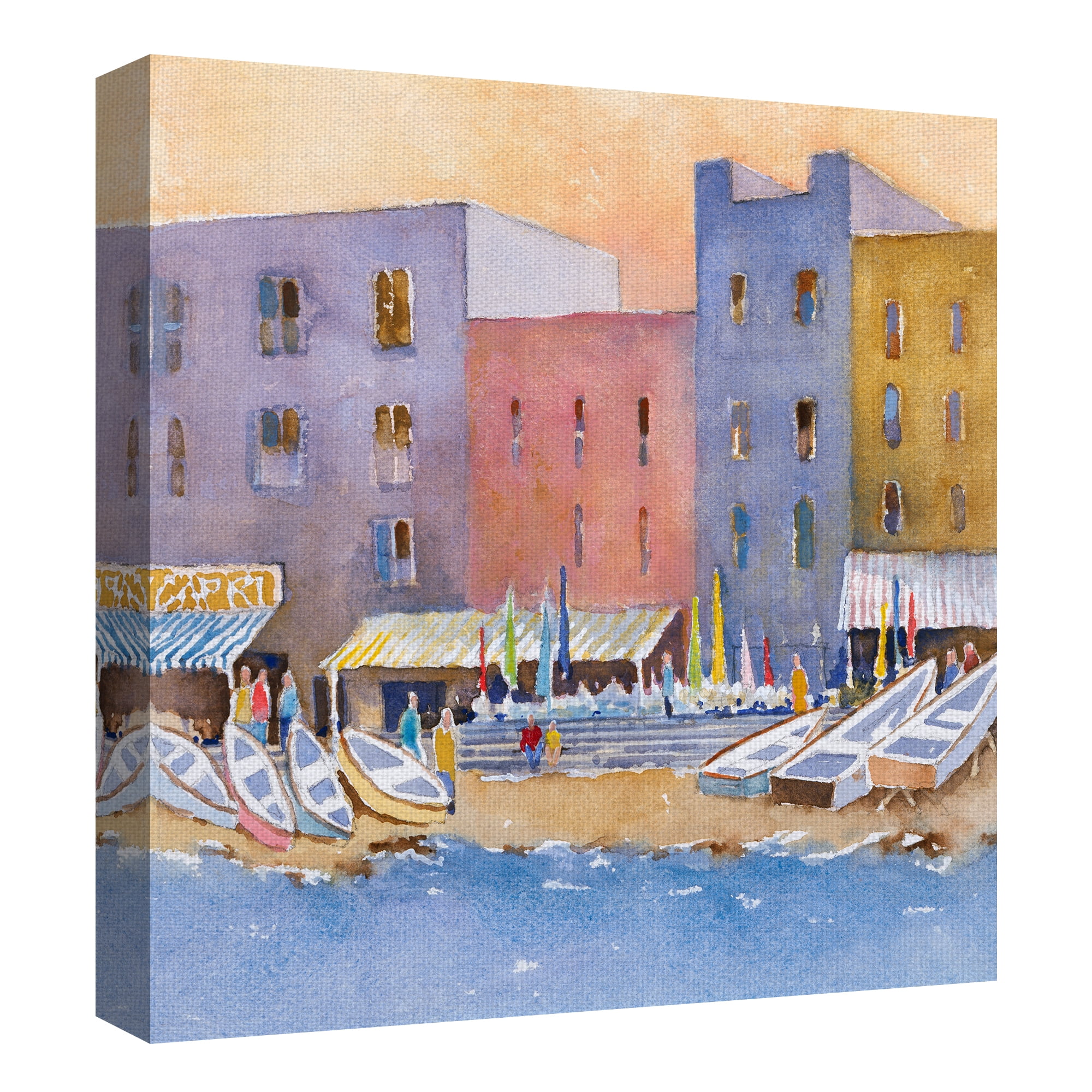 Masterpiece Art Gallery Capri Harbor II by Barbara Maiser Canvas Art Print 30" x 30"