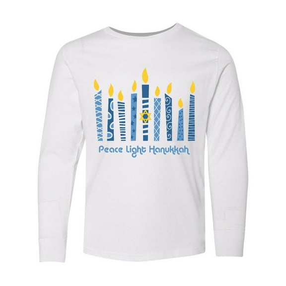 Inktastic Peace Light Hanukkah Long Sleeve Youth T-Shirt
