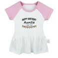 thumbnail image 1 of Happy Birthday Auntie I Love You Novelty Dresses For Baby, Newborn Babies Skirts, Infant Princess Dress, 0-24M Kids Graphic Clothes (Pink Raglan Dresses, 6-12 Months), 1 of 4
