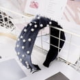 thumbnail image 4 of Weikingp Hair Accessories for Women Knotted Nail Pearl Headband Retro Middle Knot Velvet Headband Hair Accessory Hair Accessories for Girls Hair Bows for Women Headbands for Women (Clearance), 4 of 6