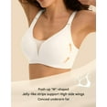 thumbnail image 6 of Womens Wireless Bras V Mesh Push Up No Underwire Bralette Seamless Supportive T shirt Bra Everyday Comfortable Bras, White, 6 of 7