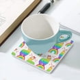 thumbnail image 5 of GZHJMY Square Drink Coasters, 4 Pcs Rainbow Llama Absorbent Ceramic Coffee Coasters for Drinks with Cork Base Housewarming Gift for Home Decor, 5 of 6