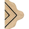 thumbnail image 4 of Weaving Village Wave Scalloped Natural Jute Rug Boho Jute Rug Entryway Runner Rug Farmhouse Scallop Rug, Black (2'x3'), 4 of 5