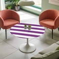 thumbnail image 4 of Classical Stripe Elastic Fitted Round Table Cover Purple Waterproof Outdoor Tablecloth for Holiday Party, Picnic, Patio & Dining Fits Tables Up to 55"-60", 4 of 8