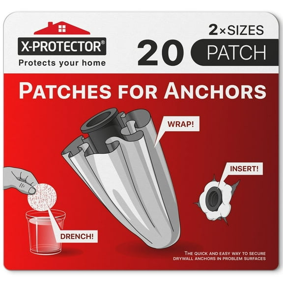 X-PROTECTOR Wall Anchor Patches - 20 PCS Set with 2 Sizes - Repair Pads for Loose Drywall Anchors