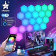 thumbnail image 1 of Lumière Hexagonale Led Bluetooth Rgb Lumière Murale Intérieure Contrôle à Distance par Application Lumière de Nuit Décoration de Chevet pour Chambre de Jeu d'Ordinateur, 1 of 5