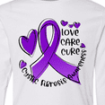 thumbnail image 4 of Inktastic Love, Care, Cure Cystic Fibrosis Awareness Purple Ribbon Long Sleeve Youth T-Shirt, 4 of 5