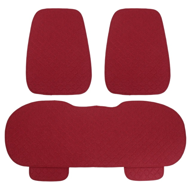 Unique Bargains Ensemble de Housses de Siège de Voiture Universelles Protecteur Tapis de Siège Arrière Fibre de Lin Rouge