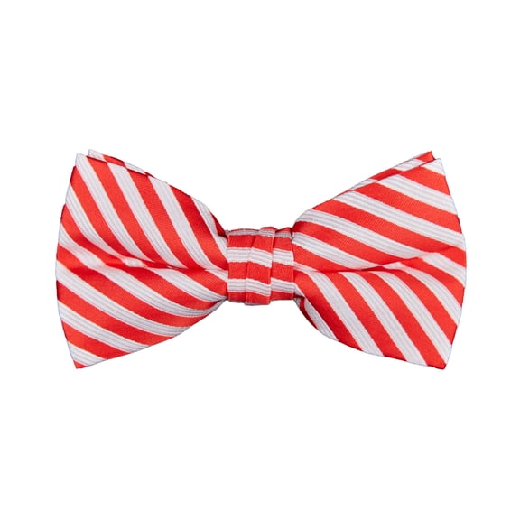 Jacob Alexander Men's Merry Christmas Candy Cane Red White Stripe Pre-Tied Clip-On Bow Tie