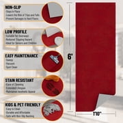 Ottomanson Non-Slip Hallway Runner Rug 1'10 x 6' Stain-Resistant Low Pile Carpet for Kitchen, Red
