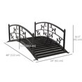 thumbnail image 3 of Outsunny 4' Metal Arch Garden Bridge with Siderails, Pond Bridge, Black, 3 of 10