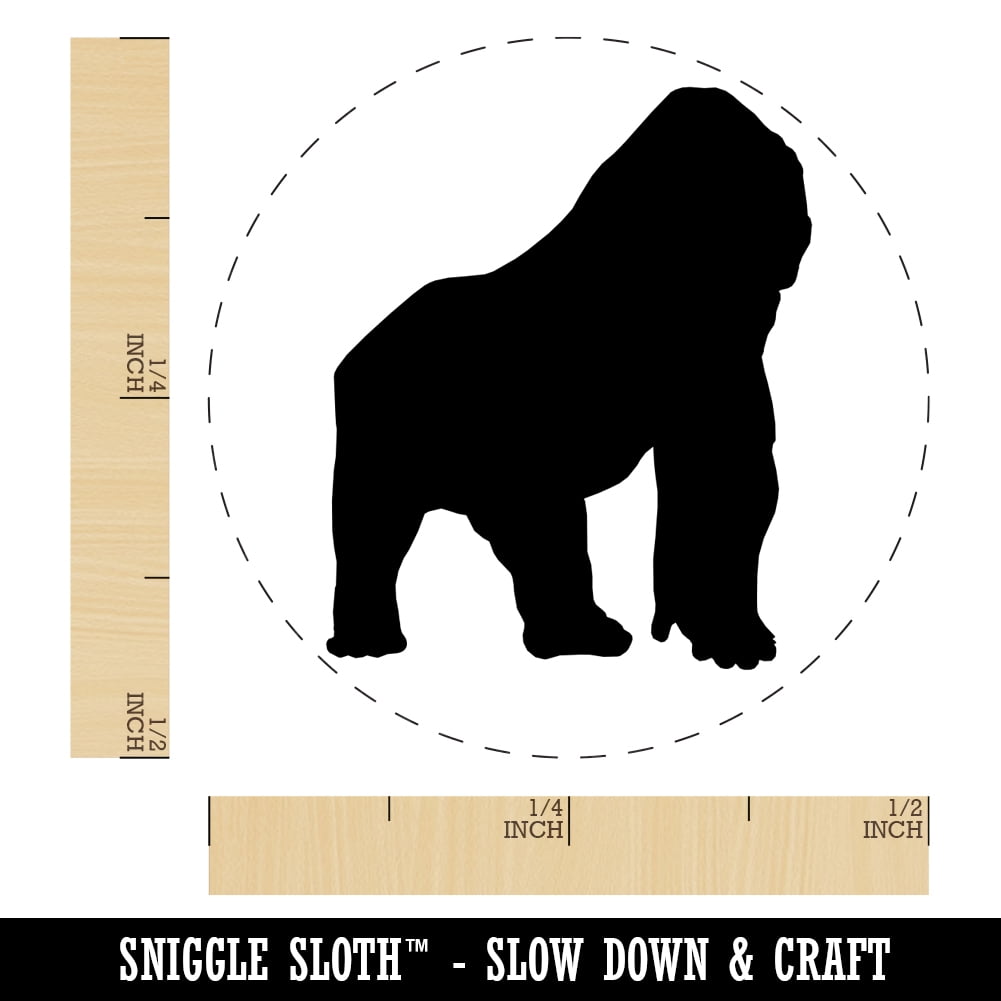 Gorilla Solid Self-Inking Rubber Stamp Ink Stamper - Brown Ink - Mini 1/2 Inch