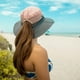 thumbnail image 4 of Sombreros para el sol plegables con protección UV para exteriores para mujer, sombrero de pesca de playa de ala ancha de malla con agujero para cola de caballo, 4 of 5