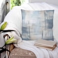 thumbnail image 3 of 18x18 Pillow Covers Set of 2, Blue Beige Throw Pillow Covers Decorative Couch Cushion Case, Oil Painting Abstract Art Contemporary Microfiber Square Pillowcases for Bedroom Car Living Room, 3 of 7