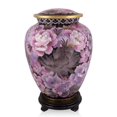thumbnail image 3 of Perfect Memorials Pink Floral Garden Cloisonne Cremation Urn Wood Base, 3 of 4