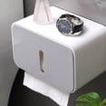 thumbnail image 1 of Wall Mounted Tissue Box Waterproof Tissue Box Toilet Paper Holder Bathroom Tissue Shelf Tissue Holder Wall Mounted Tissue Box Dual Paper Outlet Waterproof And Moistureproof Tissue, 1 of 8