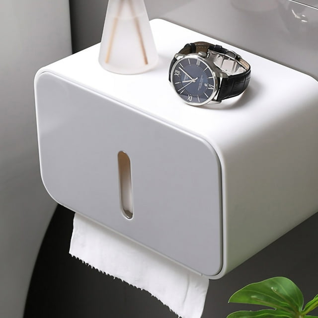 Wall Mounted Tissue Box Waterproof Tissue Box Toilet Paper Holder Bathroom Tissue Shelf Tissue Holder Wall Mounted Tissue Box Dual Paper Outlet Waterproof And Moistureproof Tissue