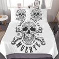 thumbnail image 1 of HAHDAXIA Skull Halloween Bedding Solid Comforter Set for All Seasons,3 Pieces(1 Comforter+2 Pillowcases),Soft Microfiber Bedding Set Full(79"x90"), 1 of 7
