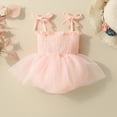 thumbnail image 6 of mgoYE Baby Girl 1st Birthday Clothes Rainbow Embroidery Tulle Dress Sleeveless Romper Bodysuit Cake Smash Outfit(Pink,0-9 Months), 6 of 9