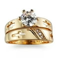 thumbnail image 2 of Round CZ Hollow Cross Band Women's 14kt Yellow Gold Filled Ring Sets Size 6-10, 2 of 3