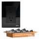 thumbnail image 1 of Pack 10 pzs placa armada cristal con contacto duplex negro, 1 of 6