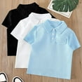 thumbnail image 2 of Plebaso Boys Girls 3 Pack School Uniform Shirts Casual Short Sleeve Breathable Collar Golf Shirts for Kids, 2 of 7