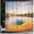 thumbnail image 4 of Ambesonne Yellowstone Shower Curtain, Morning Pool Park, 69"Wx70"L, Orange Brown, 4 of 5