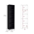 thumbnail image 3 of HomeRoots 546337 71 in. Five Tier Bookcase, Black, 3 of 10