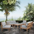 thumbnail image 2 of Modern Contemporary Urban Outdoor Patio Balcony Garden Furniture Lounge Sofa and Chair and Coffee Table Set, Wood, Grey Gray Natural, 2 of 9