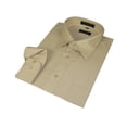 thumbnail image 3 of Men's Milani dress shirt soft cotton Blend easy wash business Long sleeves Tan, 3 of 4