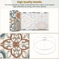 thumbnail image 4 of Mexican Talavera Linen Drum Lampshades Floral Tile Set Blue Terracotta Beige Tones 13"x13"x10" Light Shade for Table Lamps Floor Lamp Shades Lampshade Replacement Assembly Required, 4 of 8