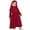 Wine Red, variant on IBTOM CASTLE Muslim Baby Girls Abaya Dress with Hijab 2PCS Toddler Kids Girl Islamic Ramadan Dresses Casual Robe Prayer Clothes Set 2-3 Years Pink