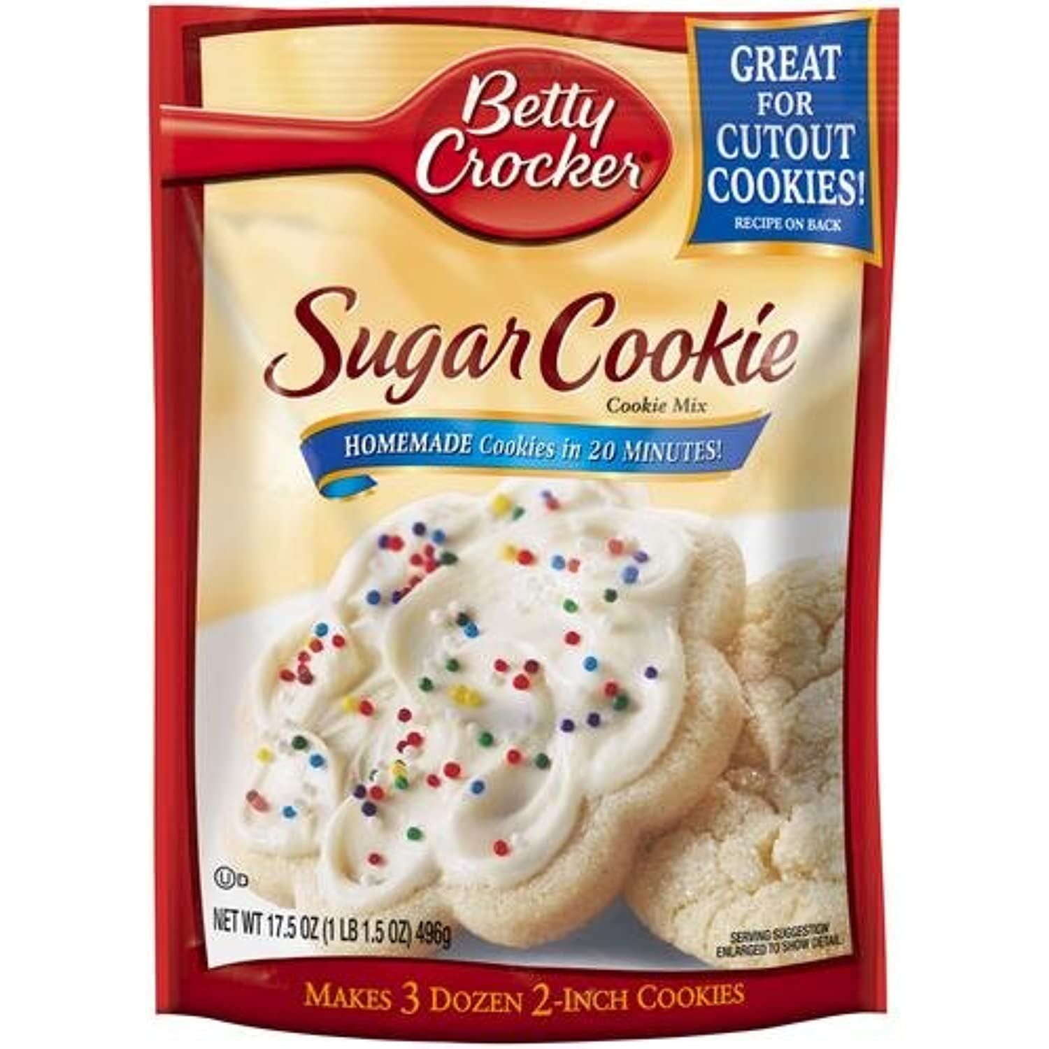 Betty Crocker Cookie Mix, Sugar, 17.5Ounce Pouches (Pack Of 4