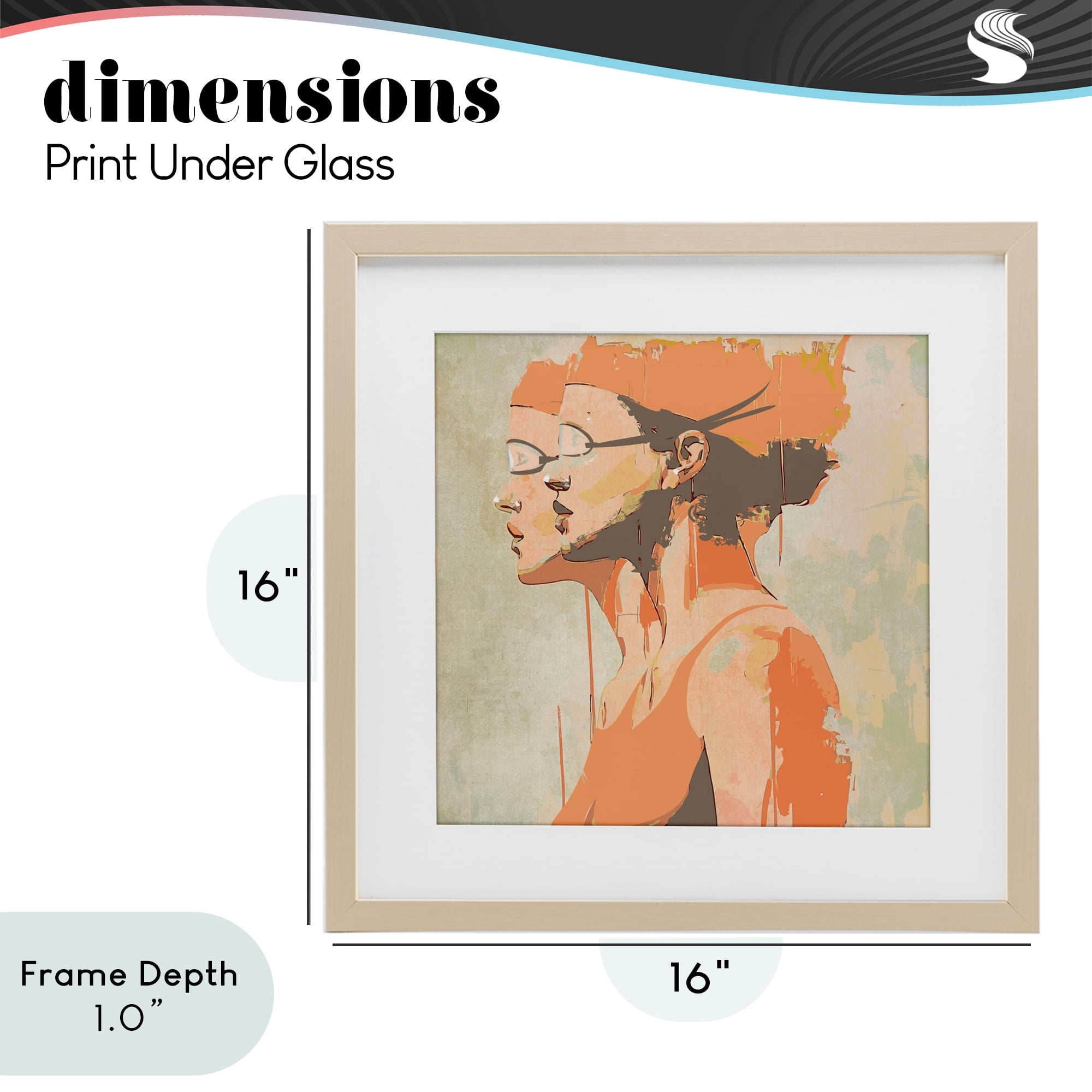 Stupell Industries Swimming Twins Silhouettes Birch Framed Print Under Glass, design by Layla Oz