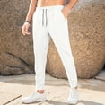 thumbnail image 2 of USNSM Mens Casual Sweat Pants Pleated Drawstring Elastic Waist Solid Color Straight Leg Joggers Sweatpants with Pockets White XL, 2 of 6