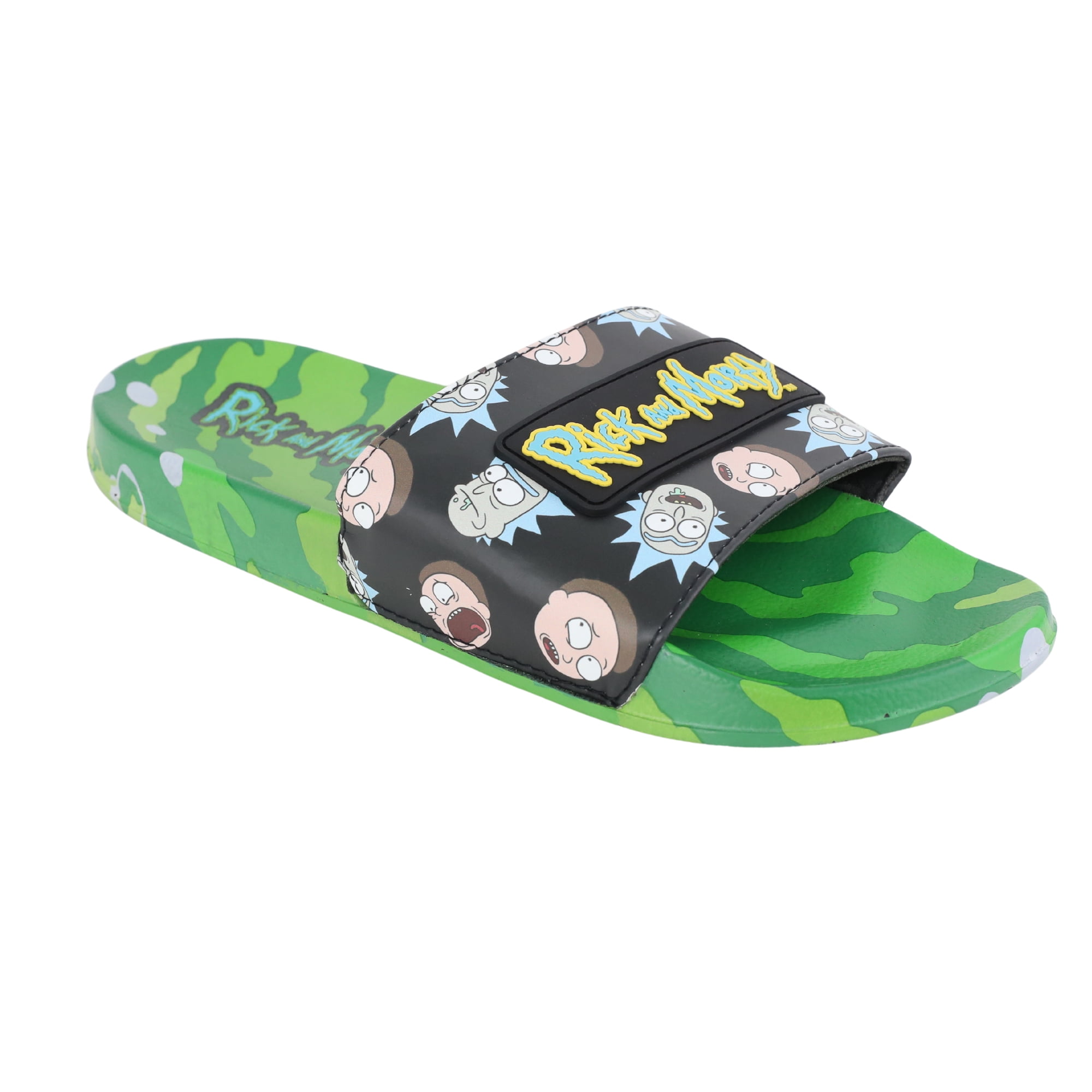 Rick and Morty Mens Soccer Slides Sandals, Sizes 7-13