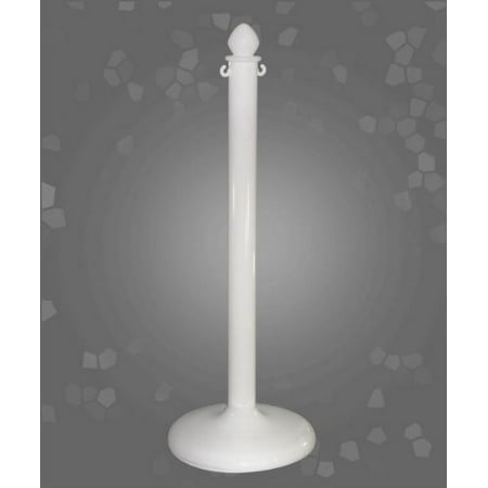 Plastic Stanchion Floor Post with Base White 3" X 38"