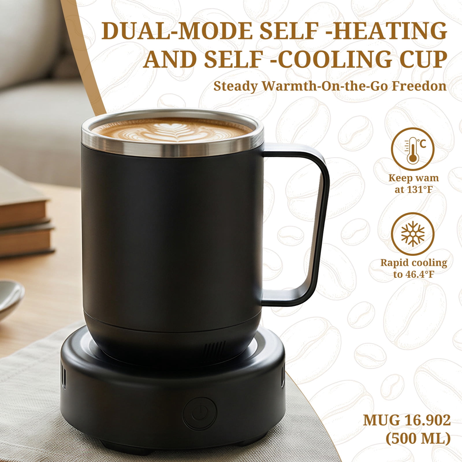 Haysky 2 IN 1 Coffee Tea Drinks Mug Warmer Cooler Desktop Heating and Cooling Beverage Plate for Water Milk Beer Cocoa US Plug