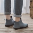 thumbnail image 4 of Wellies Mens Short Ankle Wellington Boots Waterproof Chelsea PVC Rubber Rain Boots, Blue 43, 4 of 7