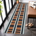 thumbnail image 2 of Casavani Handblock Printed Brown Cotton Rug Square Area Rug for Living Room Dining Room Bedroom 7x7 feet, 2 of 7