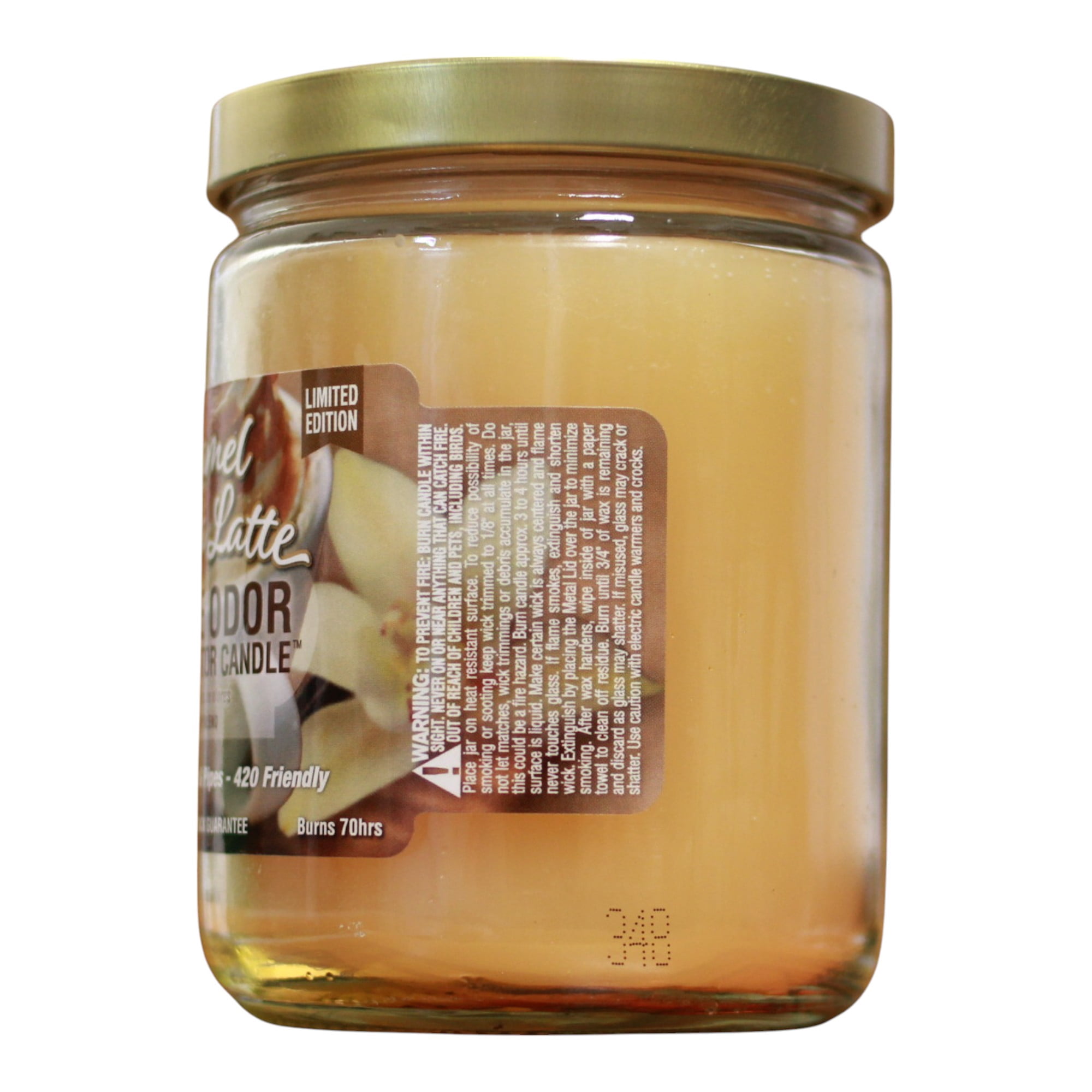 Smoke Odor Exterminator 13 oz Jar Candles Caramel Vanilla Latte, Pack of 2