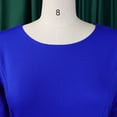 thumbnail image 6 of AURA Womens Pleated Midi Dress High Waist Belted A Line Crewneck Five Sleeve Elegant Summer Work Dress with Zipper, 6 of 9