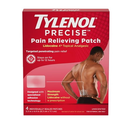 Tylenol Precise Large Pain Reliever Patches, Lidocaine 4%, 4 Count