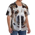 thumbnail image 3 of Salouo Realistic Cute Puppy Pattern Cuban Collar Shirts for Men Button-Down Shirt Men's Short Sleeve Shirts Hawaiian Shirts Casual Shirts -3X-Large, 3 of 6