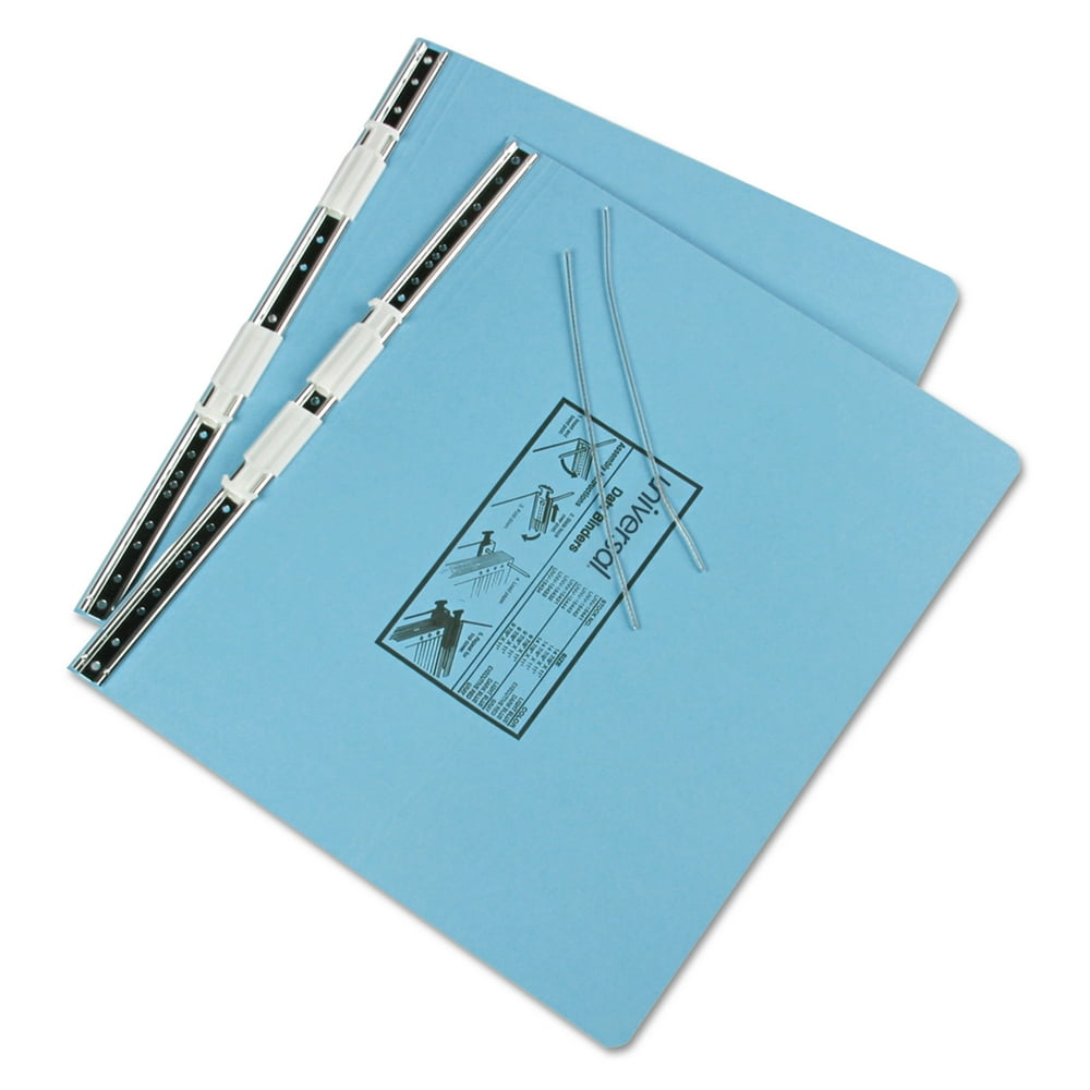 Universal Pressboard Hanging Data Binder, 14 7/8 x 11 Unburst Sheets, Light Blue UNV15441